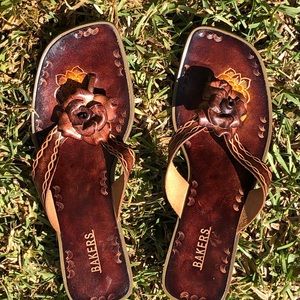 Bakers Leather Sandals with Rose (9)